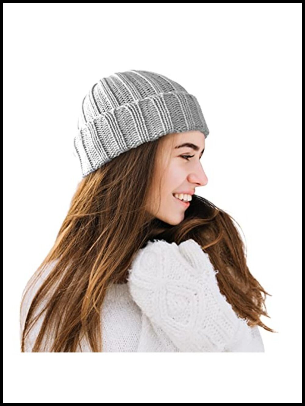 Alpaca Wool Blend Cuffed Beanie Warm Winter Knit Cap
